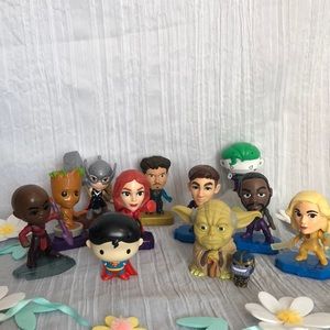 MARVEL & DC COMICS action figures toys lot of 12 Groot Superman The Joker +